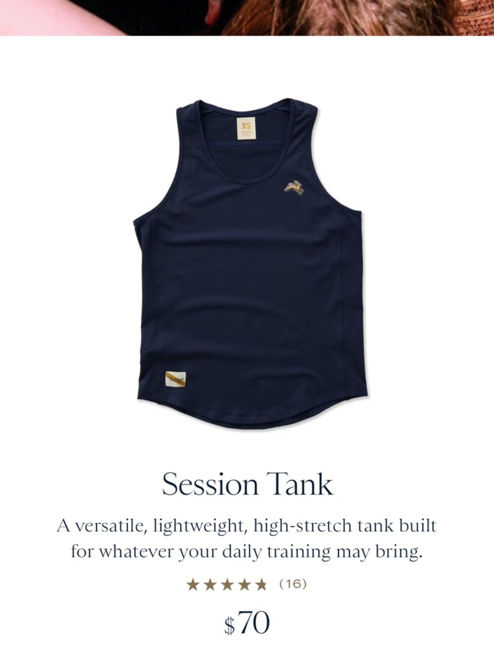 Tracksmith session tank.